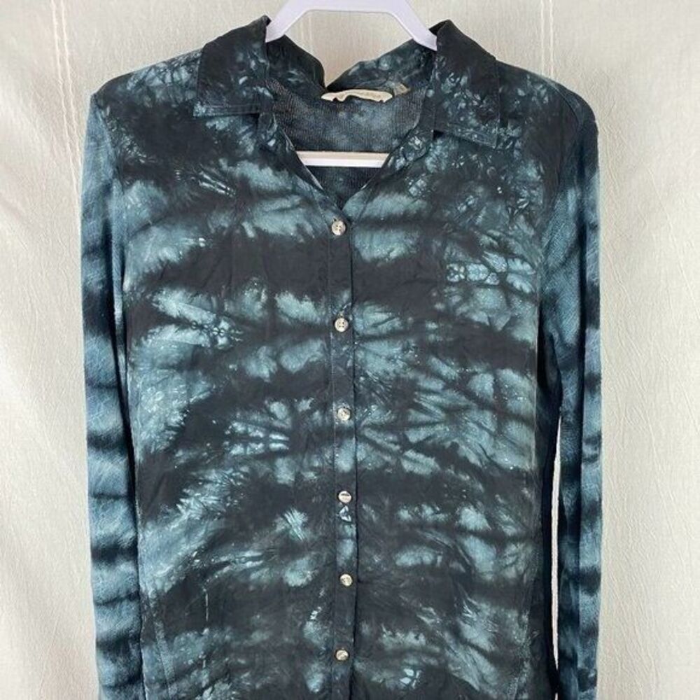 Soft Surroundings TIE Dye Galaxy High Low Long Sleeve Top Sz S